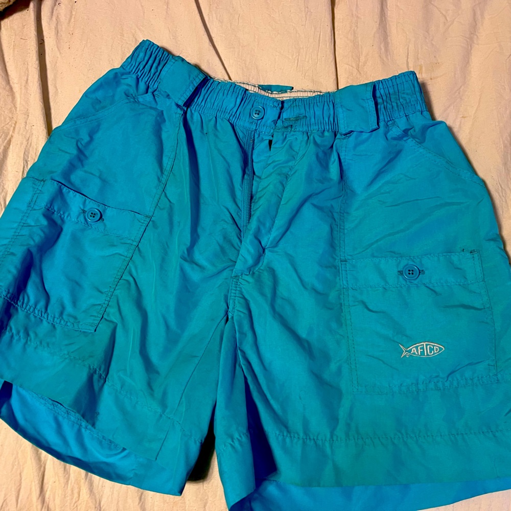 AFTCO original fishing shorts M01 TEAL 32 waist short inseam